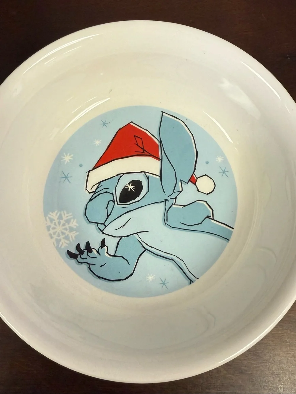 Disney Lilo & Stitch Ceramic Pet Cat Dog Food Bowl Non Slip Rubber Feet Santa